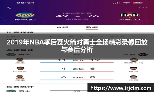 2019年NBA季后赛火箭对勇士全场精彩录像回放与赛后分析